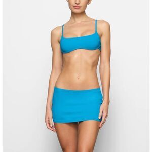 Skims Recycled Swim Micro Mini Skirt Turquoise Size XL